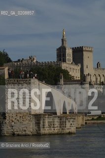 AVIGNONE (FRANCE PROVENCE) MAY 2008 - THE TOWN OF AVIGNON THE RHONE RIVER, THE ST BENEZET BRIDGE AND THE POPES PALACE ©Graziano Arici/Rosebud2 PROVENZA FIUME RODANO PONTE GEO