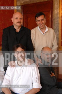 VENICE 22/5/08 - THE VENETO NORD-EST WRITERS MARCO FRANZOSO, TIZIANO SCARPA. ROMOLO BUGARO AND ROBERTO FERRUCCI ©Graziano Arici/Rosebud2 LETTERATURA POESIA