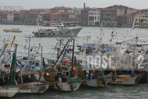 VENEZIA, 04.6.2008. FISHERMEN ARE STRIKING IN VENICE OVER THE COST OF FUEL © MARTABUSO/ARICI/GRAZIA NERI SCIOPERO PESCATORI BLOCCO