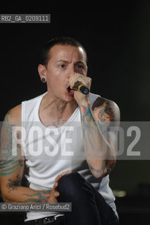 VENEZIA 20/06/08 - PARCO S.GIULIANO - HEINEKEN JAMMIN FESTIVAL : CHESTER BENNINGTON OF THE ROCK BAND LINKIN PARK ©Graziano Arici/Rosebud2 MUSICA ROCK POP