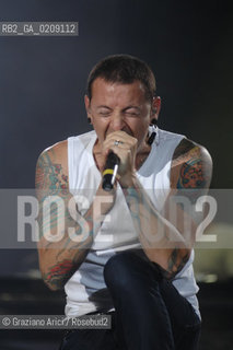 VENEZIA 20/06/08 - PARCO S.GIULIANO - HEINEKEN JAMMIN FESTIVAL : CHESTER BENNINGTON OF THE ROCK BAND LINKIN PARK ©Graziano Arici/Rosebud2 MUSICA ROCK POP