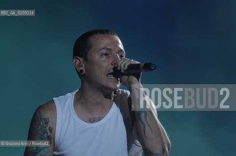 VENEZIA 20/06/08 - PARCO S.GIULIANO - HEINEKEN JAMMIN FESTIVAL : CHESTER BENNINGTON OF THE ROCK BAND LINKIN PARK ©Graziano Arici/Rosebud2 MUSICA ROCK POP
