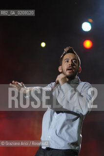 VENEZIA 20/06/08 - PARCO S.GIULIANO - HEINEKEN JAMMIN FESTIVAL : MIKE SHINODA OF THE ROCK BAND LINKIN PARK ©Graziano Arici/Rosebud2 MUSICA ROCK POP