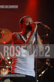 VENEZIA 20/06/08 - PARCO S.GIULIANO - HEINEKEN JAMMIN FESTIVAL : CHESTER BENNINGTON OF THE ROCK BAND LINKIN PARK ©Graziano Arici/Rosebud2 MUSICA ROCK POP