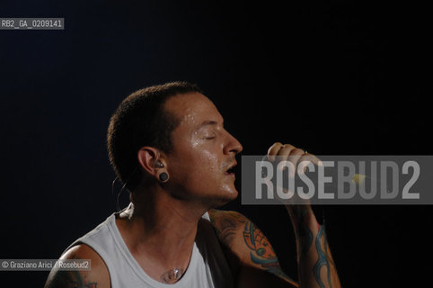 VENEZIA 20/06/08 - PARCO S.GIULIANO - HEINEKEN JAMMIN FESTIVAL : CHESTER BENNINGTON OF THE ROCK BAND LINKIN PARK ©Graziano Arici/Rosebud2 MUSICA ROCK POP