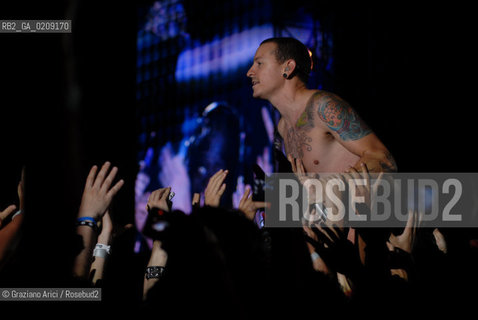 VENEZIA 20/06/08 - PARCO S.GIULIANO - HEINEKEN JAMMIN FESTIVAL : CHESTER BENNINGTON OF THE ROCK BAND LINKIN PARK © MARTA BUSO MUSICA ROCK POP