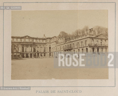 -PARIGI, SENZA INDICAZIONE DAUTORE, PALAIS DE SAINT-CLOUD, SENZA DATA. STAMPA ALLALBUMINA INCOLLATA SU CARTONE CM 8,7X5,2  ©ARCHIVIO Graziano Arici/Rosebud2  LA COMUNE DI PARIGI,  FOTOANTICHE.-PARIS, NO AUTHORS INDICATION, PALAIS DE SAINT-CLOUD, UNDATED. ALBUMEN PHOTOGRAPH MOUNTED ON CARDBOARD CM 8,7X5,2  ©Graziano Arici / rosebud2
