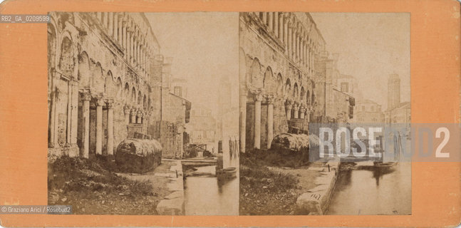 -VENEZIA, SENZA INDICAZIONE DAUTORE, FONTEGO DEI TURCHI, 1858 C.A. POSITIVO ALLALBUMINA MONTATO SU CARTONE, FOTOGRAFIA STEREOSCOPICA, CM 17,2X8,4  ©ARCHIVIO Graziano Arici/Rosebud2  BOMBARDAMENTI, FOTOANTICHE.-VENICE, NO AUTHORS INDICATION, FONTEGO DEI TURCHI,1858 C.A. ALBUMEN POSITIVE MOUNTED ON CARDBOARD, STEREOSCOPICAL PHOTOGRAPH CM 17,2X8,4 ©Graziano Arici / rosebud2