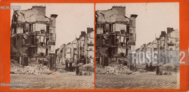 -PARIGI, SENZA INDICAZIONE DAUTORE, ROVINE DOPO LA COMUNE, SENZA DATA. POSITIVO ALLALBUMINA MONTATO SU CARTONE, FOTOGRAFIA STEREOSCOPICA, CM 17,5X8,6    ©ARCHIVIO Graziano Arici/Rosebud2  LA COMUNE DI PARIGI, ROVINE, FOTOANTICHE.-PARIS, NO AUTHORS INDICATION, ROVINE DOPO LA COMUNE, UNDATED. ALBUMEN POSITIVE MOUNTED ON CARDBOARD, STEREOSCOPICAL PHOTOGRAPH CM 17,5X8,6 ©Graziano Arici/Rosebud2 
