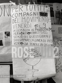 TRIESTE  AVVISO DI  CONVEGNO ALL OSPEDALE PSICHIATRICO   © 1977 Graziano Arici/Rosebud2 MAS
