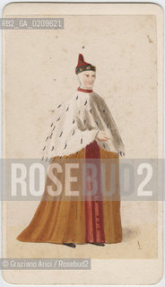 -VENEZIA, CARLO PONTI, IL DOGE , SENZA DATA. DISEGNO INCOLLATO SU CARTONE, CARTE DE VISITE, CM CM 6X10,4   ©ARCHIVIO Graziano Arici/Rosebud2  PERSONA, FOTOANTICHE.-VENICE, CARLO PONTI, IL DOGE, UNDATED. DESIGN MOUNTED ON CARDBOARD, CARTE DE VISITE CM 6X10,4 ©Graziano Arici / rosebud2
