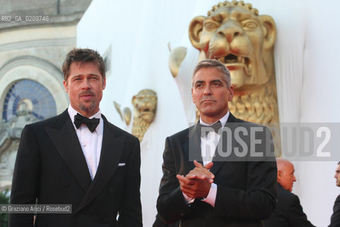 27/08/08 - VENICE 65TH INTERNATIONAL FILM FESTIVAL - OPENING CEREMONY, RED CARPET - THE ACTORS GEORGE CLOONEY AND BRAD PITT @ Graziano Arici / rosebud2 CINEMA BIENNALE ©Graziano Arici/Rosebud2 BIENNALE CINEMA