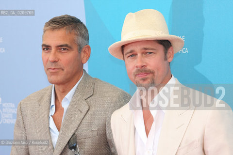 27/08/08 - 65 VENICE  INTERNATIONAL FILM FESTIVAL - FILM: BURN AFTER READING. THE ACTORS GEORGE CLOONEY AND BRAD PITT  @ Graziano Arici / rosebud2 CINEMA BIENNALE ©Graziano Arici/Rosebud2 BIENNALE CINEMA