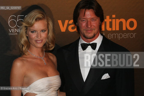28/08/08 - 65th VENICE INTERNATIONAL FILM FESTIVAL - SCREENING OF THE MOVIE VALENTINO, THE LAST EMPEROR AT THE FENICE OPERA HOUSE - THE ACTRESS EVA HERZIGOVA WITH GREGORIO MARSIAJ @ Graziano Arici / rosebud2 CINEMA BIENNALE ©Graziano Arici/Rosebud2 BIENNALE CINEMA ©Graziano Arici/Rosebud2 BIENNALE CINEMA