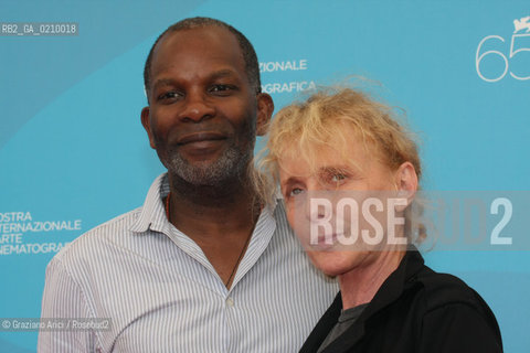 30/08/08 - 65th VENICE  INTERNATIONAL FILM FESTIVAL - FILM: 35 RHUMS. THE DIRECTOR CLAIRE DENIS, THE ACTOR ALEX DESCAS ©Graziano Arici/Rosebud2 BIENNALE CINEMA