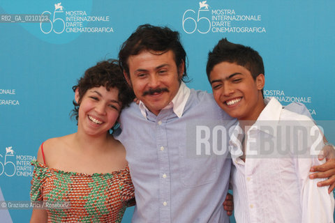 01/09/08 - 65th VENICE  INTERNATIONAL FILM FESTIVAL - FILM: VOY A EXPLOTAR. THE DIRECTOR GERARDO NARANJO WITH THE ACTORS JUAN PABLO DE SANTIAGO AND MARIA DESCHAMPS