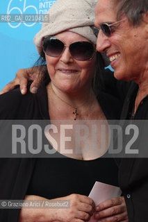 04/09/08 - 65th VENICE  INTERNATIONAL FILM FESTIVAL - FILM: YUPPI DU. THE DIRECTOR ADRIANO CELENTANO WITH HIS WIFE CLAUDIA MORI