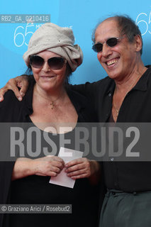 04/09/08 - 65th VENICE  INTERNATIONAL FILM FESTIVAL - FILM: YUPPI DU. THE DIRECTOR ADRIANO CELENTANO WITH HIS WIFE CLAUDIA MORI