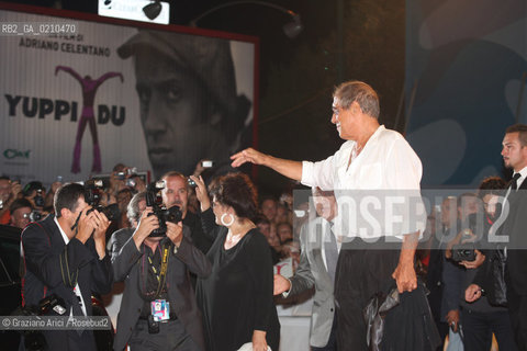 04/09/08 - 65th VENICE  INTERNATIONAL FILM FESTIVAL - RED CARPET FILM: YUPPI DU. ADRIANO CELENTANO DIRECTOR AND ACTOR