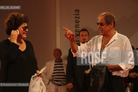 03/09/08 - 65th VENICE  INTERNATIONAL FILM FESTIVAL - YUPPY DU. THE SINGER AND ACTOR ADRIANO CELENTANO WITH HIS WIFE CLAUDIA MORI ©Graziano Arici/Rosebud2