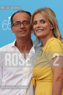 05/09/08 - 65th VENICE  INTERNATIONAL FILM FESTIVAL - FILM: IL SEME DELLA DISCORDIA. THE DIRECTOR PAPPI CORSICATO WITH THE ACTRESS ISABELLA FERRARI