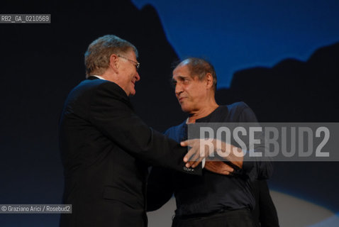 05/09/08 - 65th VENICE  INTERNATIONAL FILM FESTIVAL - ADRIANO CELENTANO GIVE THE GOLDEN LION FOR LIFETIME ACHIEVEMENT TO ERMANNO OLMI
