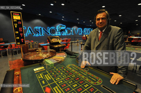 VENEZIA 16 OTTOBRE 2008 - IL PRESIDENTE DELLA CASINO DI VENEZIA MAURO PIZZIGATTI - LA SALA DELLE ROULETTE DEL CASINO DI VENEZIA A CA NOGHERA ©Graziano Arici/Rosebud2 GIOCO SLOT MACHINES