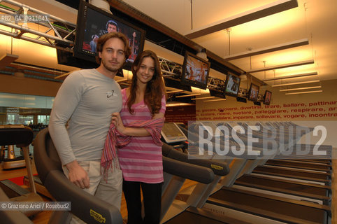 VENICE 18/4/2008 - OPENING OF THE VIRGIN ACTIVE FITNESS VILLAGE - THE MODEL RAFFAELLO BALZO AND HIS GIRLFIEND CLIZIA FORNASIER ©Graziano Arici/Rosebud2 PALESTRA GINNASTICA