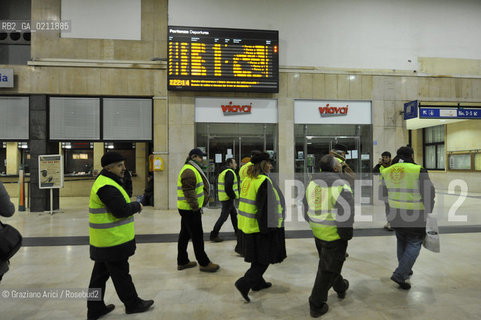 PADUA 27/02/09 : PATROLS OF LEGA PARTY AGAINST THE CRIME IN THE TRAIN STATION ©Graziano Arici/Rosebud2 RONDA A PADOVA
