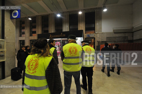 PADUA 27/02/09 : PATROLS OF LEGA PARTY AGAINST THE CRIME IN THE TRAIN STATION ©Graziano Arici/Rosebud2 RONDA A PADOVA