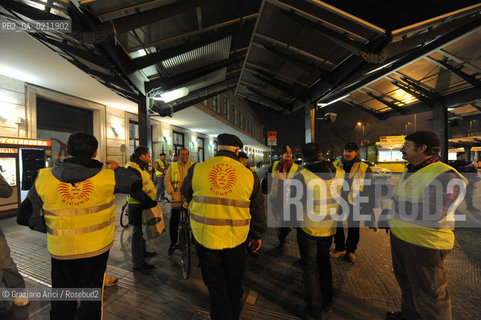 PADUA 27/02/09 : PATROLS OF LEGA PARTY AGAINST THE CRIME IN THE TRAIN STATION ©Graziano Arici/Rosebud2 RONDA A PADOVA