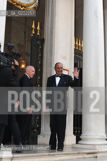 VENICE, 25.04.2009. SECOND WEDDING FOR THE ACTRESS SALMA HAYEK WITH THE FRENCH BUSINESSMAN FRANCOIS-HENRI PINAULT IN VENICE AT THE TEATRO LA FENICE: THE ARRIVE OF THE FRANCOIS PINAULT WITH JAQUES CHIRAC © MARTABUSO/ARICI/GRAZIANERI