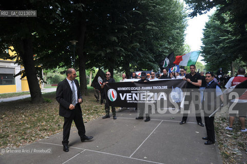 VENEZIA 30/05/09 - DEMONSTRATION OF THE PARTY MOVIMENTO SOCIALE FIAMMA TRICOLORE IN VENICE THE LEADER PIERO PUSCHIAVO ©Graziano Arici/Rosebud2 FASCISTI FASCISMO DESTRA