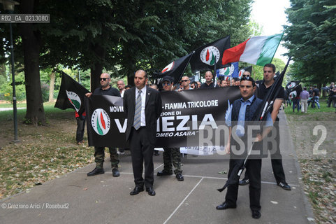 VENEZIA 30/05/09 - DEMONSTRATION OF THE PARTY MOVIMENTO SOCIALE FIAMMA TRICOLORE IN VENICE THE LEADER PIERO PUSCHIAVO ©Graziano Arici/Rosebud2 FASCISTI FASCISMO DESTRA