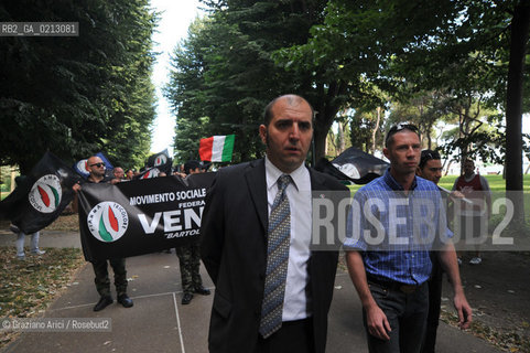 VENEZIA 30/05/09 - DEMONSTRATION OF THE PARTY MOVIMENTO SOCIALE FIAMMA TRICOLORE IN VENICE THE LEADER PIERO PUSCHIAVO ©Graziano Arici/Rosebud2 FASCISTI FASCISMO DESTRA