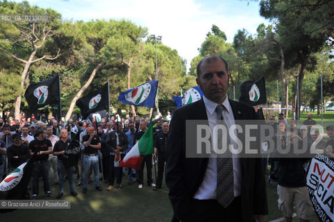 VENEZIA 30/05/09 - DEMONSTRATION OF THE PARTY MOVIMENTO SOCIALE FIAMMA TRICOLORE IN VENICE THE LEADER PIERO PUSCHIAVO ©Graziano Arici/Rosebud2 FASCISTI FASCISMO DESTRA