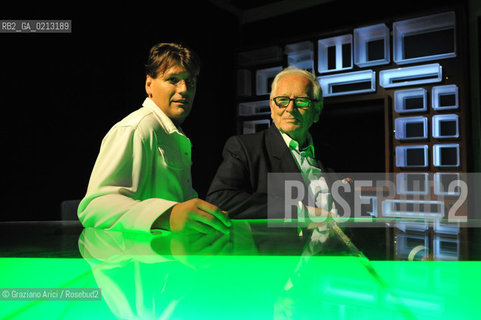 VENICE 21/06/09 - THE FASHION DESIGNER PIERRE CARDIN AND HIS NEPHEW RODRIGO BASILICATI IN THE SHOW -ROOM OF HIS FORNITURE IN HIS PALACE IN VENICE CA BRAGADIN  : THE PALACE IN THE 18TH CENTURY WAS THE PALACE WHERE LIVED THE WELL KNOWN LIBERTINE GIACOMO CASANOVA  ©Graziano Arici/Rosebud2 MODA STILISTA