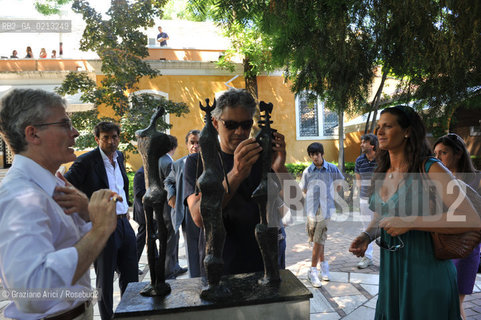 VENICE 30/06/09 - THE SINGER ANDREA BOCELLI WITH HIS GIRLFRIEND VERONICA AT GUGGEHEIM MUSEUM IN VENICE - ©Graziano Arici/Rosebud2 CANTANTE MUSICA POP LIRICA