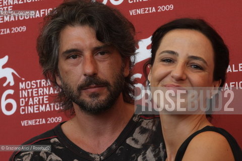 Italy, Venice - September 03, 2009.66th VENICE INTERNATIONAL FILM FESTIVAL - FILM: LE OMBRE ROSSE. THE ACTORS LUCA LIONELLO AND VALENTINA CARNELUTTI