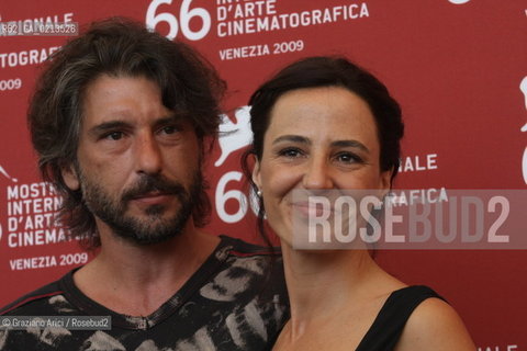 Italy, Venice - September 03, 2009.66th VENICE INTERNATIONAL FILM FESTIVAL - FILM: LE OMBRE ROSSE. THE ACTORS LUCA LIONELLO AND VALENTINA CARNELUTTI