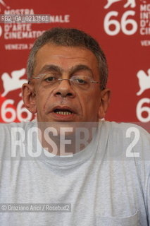 Italy, Venice - September 03, 2009.66th VENICE INTERNATIONAL FILM FESTIVAL - FILM: EHKY YA SCHAHRAZAD (SCHEHERAZADE, TELL ME A STORY). THE DIRECTOR YOUSRY NASRALLAH