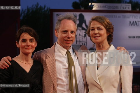 Italy, Venice - September 03, 2009.66th VENICE INTERNATIONAL FILM FESTIVAL - RED CARPET FILM: LIFE DURING WARTIME. LEFT TO RIGHT: .THE ACTRESS SHIRLEY HENDERSON, THE DIRECTOR TODD SOLONDZ AND CHARLOTTE RAMPLING