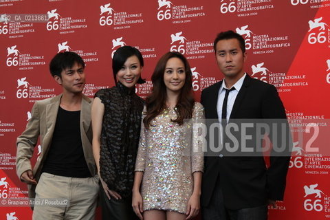 Italy, Venice - September 04th, 2009.66th VENICE INTERNATIONAL FILM FESTIVAL - FILM LEI WANGZI (PRINCE OF TEARS) - LEFT TO RIGHT: THE ACTORS FAN CHIH-WEI, XUAN ZHU, TERRI KWAN, JOSEPH CHANG