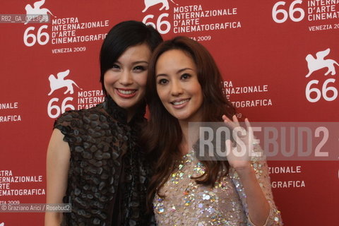 Italy, Venice - September 04th, 2009.66th VENICE INTERNATIONAL FILM FESTIVAL - FILM LEI WANGZI (PRINCE OF TEARS) - LEFT TO RIGHT THE ACTRESSES XUAN ZHU AND TERRI KWAN