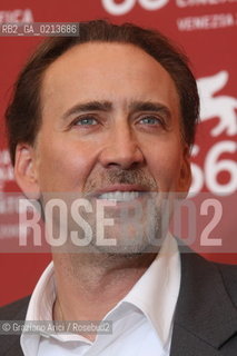 Italy, Venice - September 04th, 2009.66th VENICE INTERNATIONAL FILM FESTIVAL - FILM: BAD LIEUTENANT: PORT OF CALL NEW ORLEANS - THE ACTOR NICOLAS CAGE