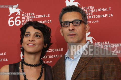 Italy, Venice - September 05th, 2009.66th VENICE INTERNATIONAL FILM FESTIVAL - FILM: PROVE PER UNA TRAGEDIA SICILIANA. THE DIRECTOR JOHN TURTURRO WITH THE ACTRESS DONATELLA FINOCCHIARO
