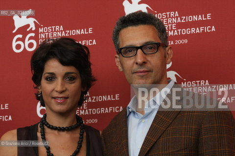 Italy, Venice - September 05th, 2009.66th VENICE INTERNATIONAL FILM FESTIVAL - FILM: PROVE PER UNA TRAGEDIA SICILIANA. THE DIRECTOR JOHN TURTURRO WITH THE ACTRESS DONATELLA FINOCCHIARO