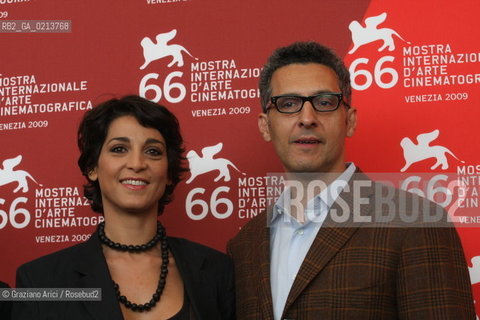 Italy, Venice - September 05th, 2009.66th VENICE INTERNATIONAL FILM FESTIVAL - FILM: PROVE PER UNA TRAGEDIA SICILIANA. THE DIRECTOR JOHN TURTURRO WITH THE ACTRESS DONATELLA FINOCCHIARO