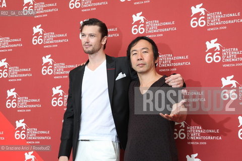 Italy, Venice - September 05th, 2009.66th VENICE INTERNATIONAL FILM FESTIVAL - FILM: TETSUO THE BULLET MAN. THE DIRECTOR SHINYA TSUKAMOTO (RIGHT) WITH THE ACTOR ERIK BOSSICK.
