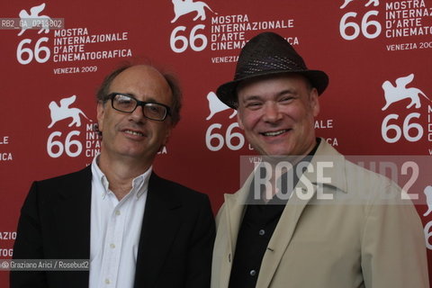 Italy, Venice - September 05th, 2009.66th VENICE INTERNATIONAL FILM FESTIVAL - FILM: LA BOHÉME, THE DEATH OF PENTHEUS, MUDANZA, ARMANDO TESTA - POVERO MA MODERNO..FOR THE DEATH OF PENTHEUS: LEFT TO RIGHT THE DIRECTOR PHILIP HAAS AND THE MUSI COMPOSER ALEXANDER BALANESCU